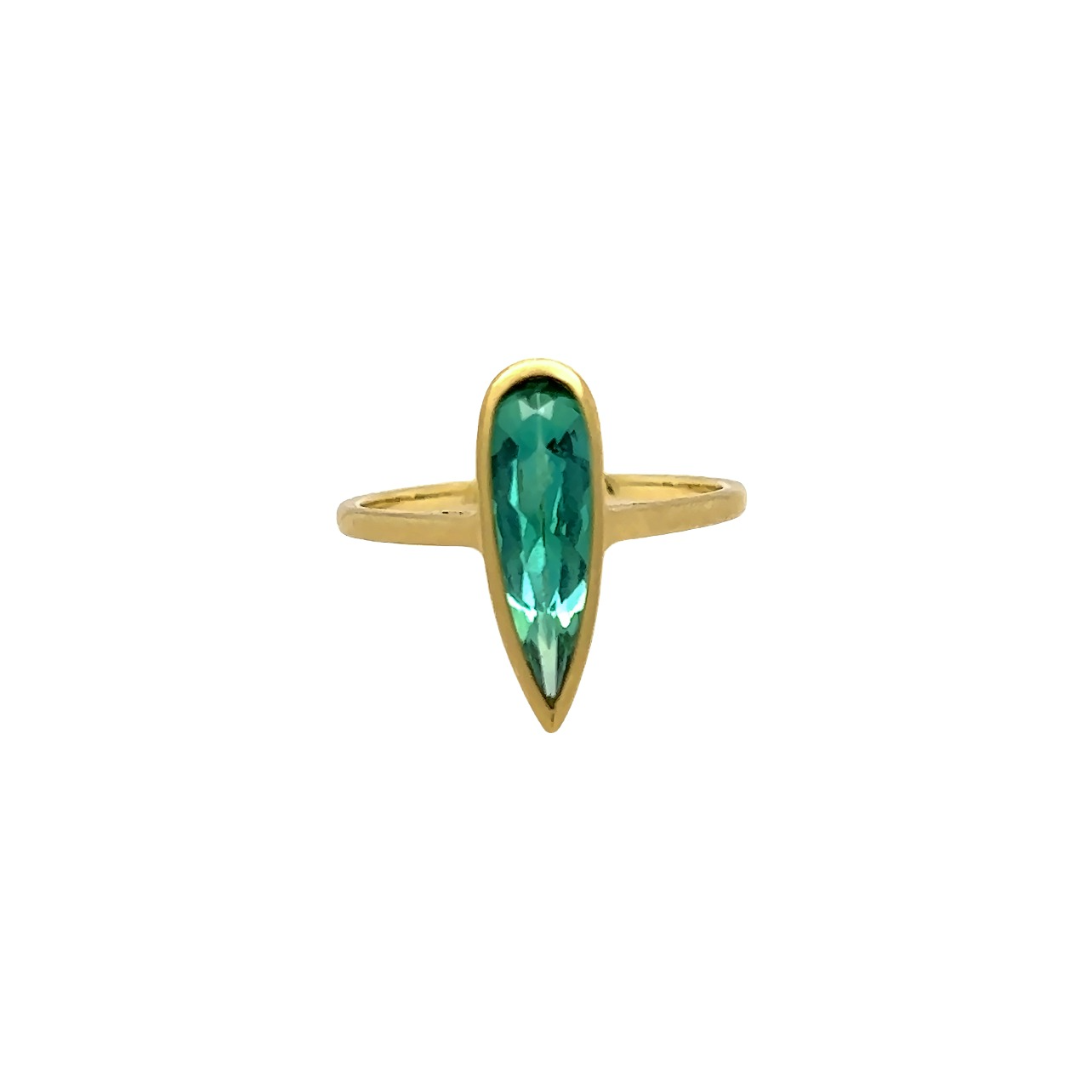 Featured image for “One of a Kind  Green Tourmaline Teardrop Ring”