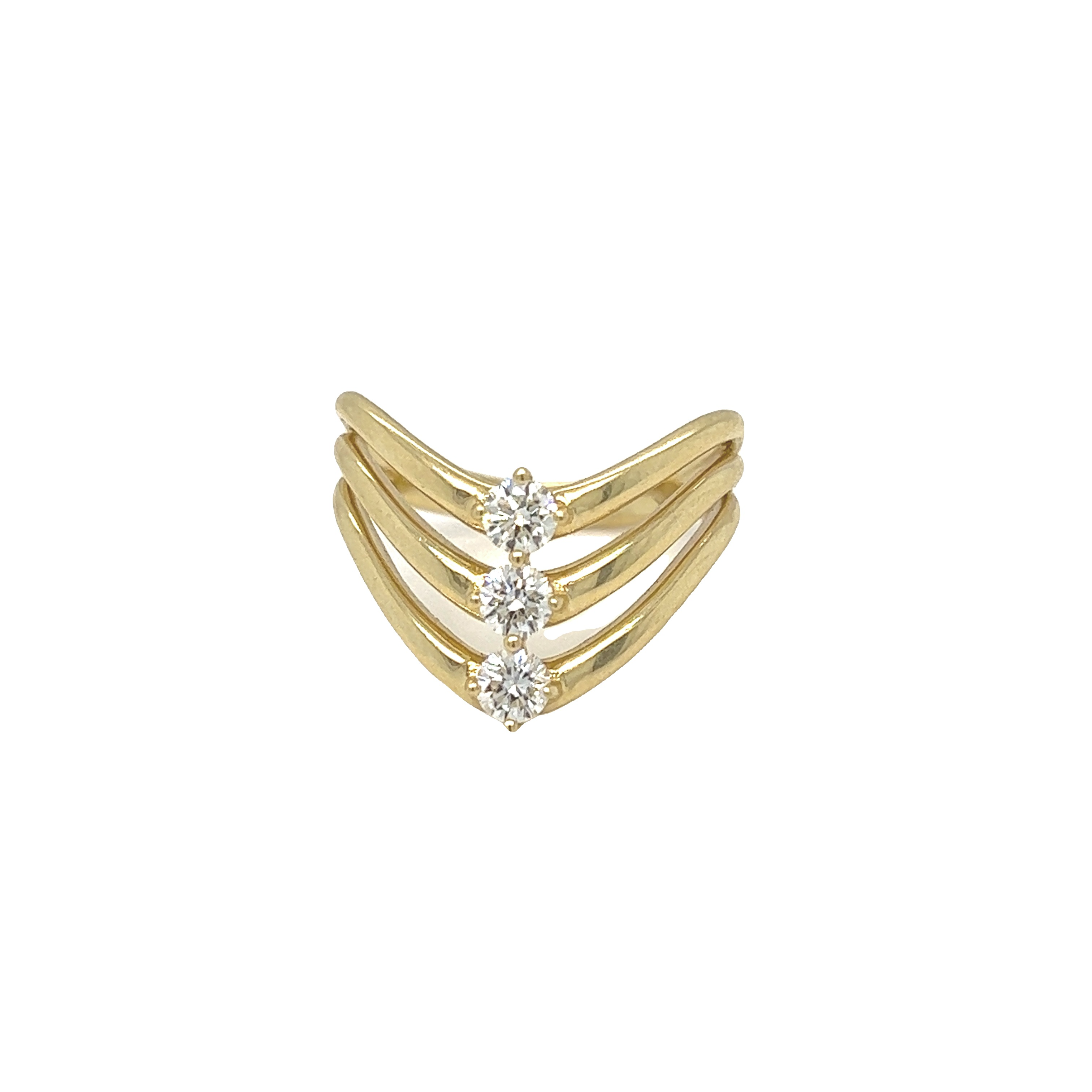 Featured image for “3 Diamond Layered Curve Ring”