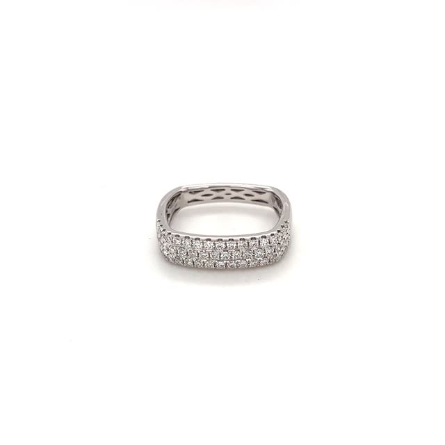 Featured image for “Triple Row Pave Diamond/ White Gold Ring”