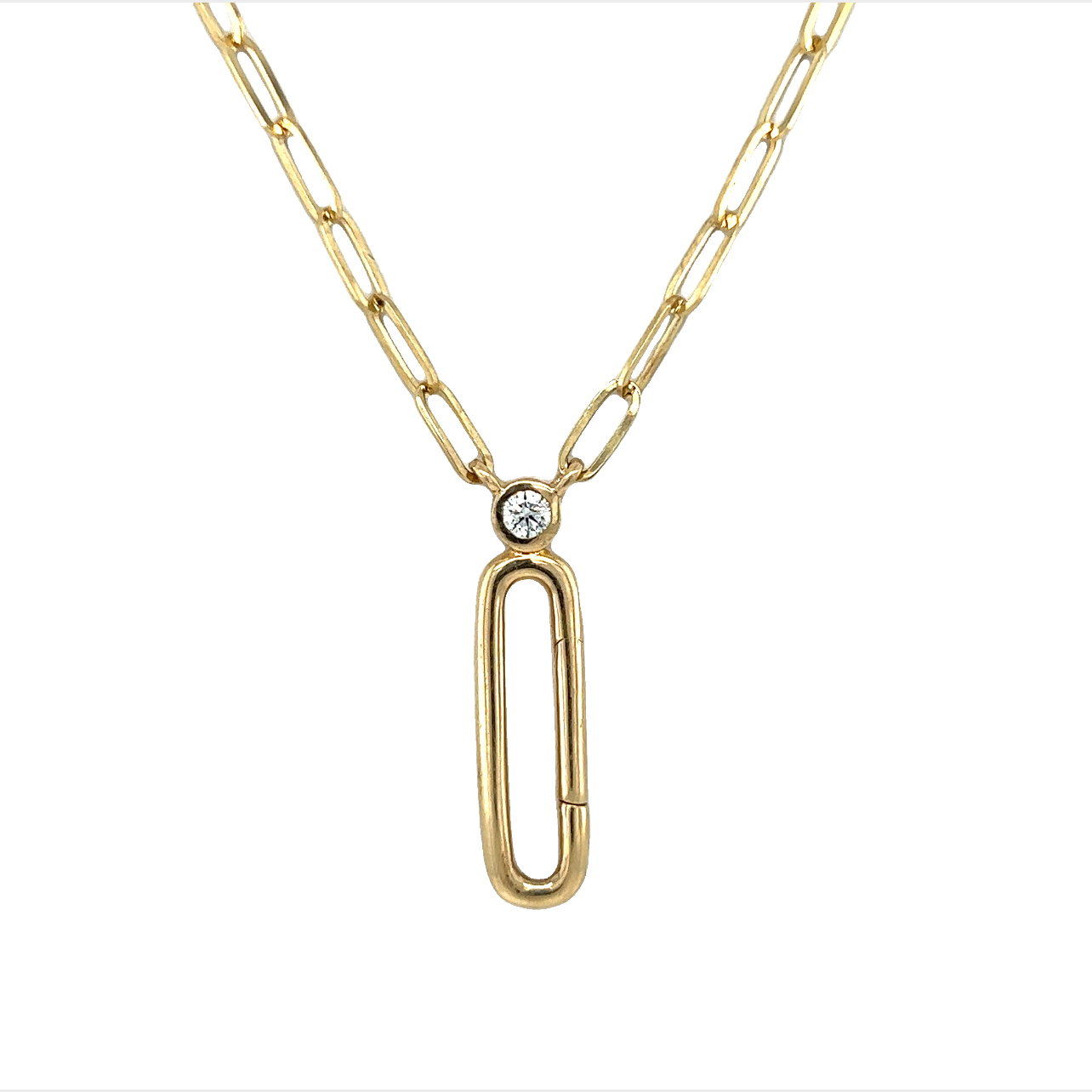 Featured image for “Paperclip chain with Diamond Charm Enhancer”