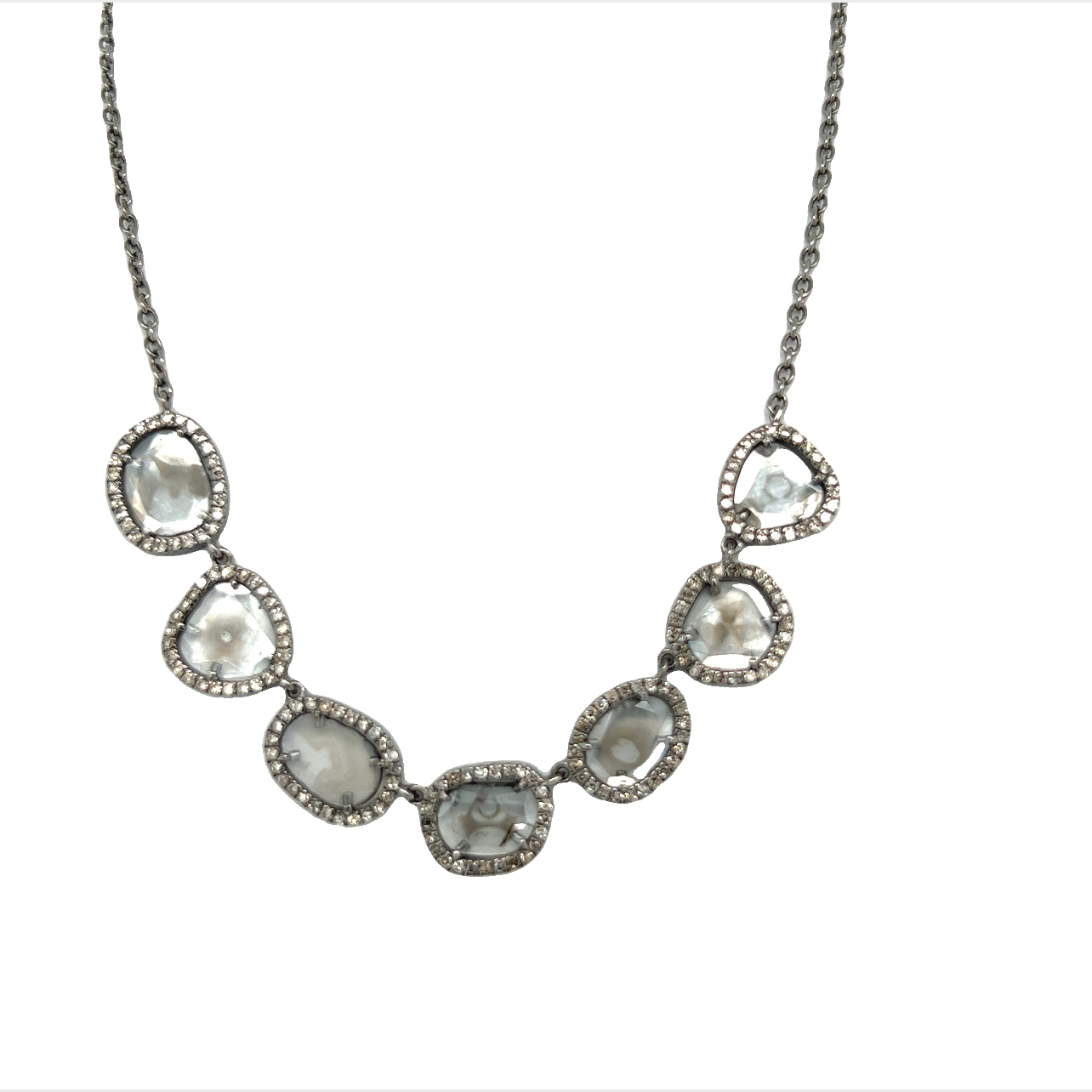 Featured image for “Champagne Diamond 7 Slices Necklace”