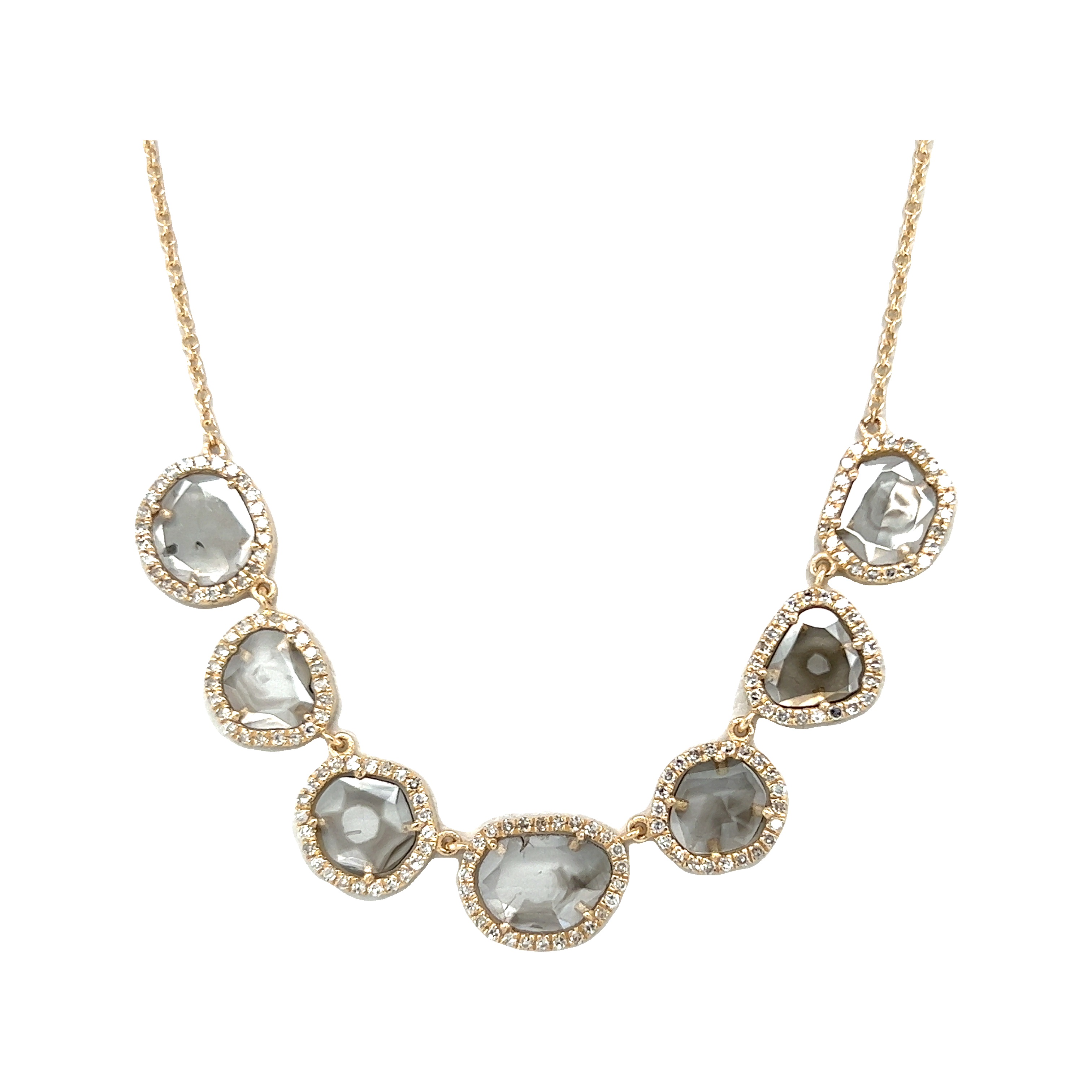 Featured image for “Champagne Diamond 7 Slices Necklace”