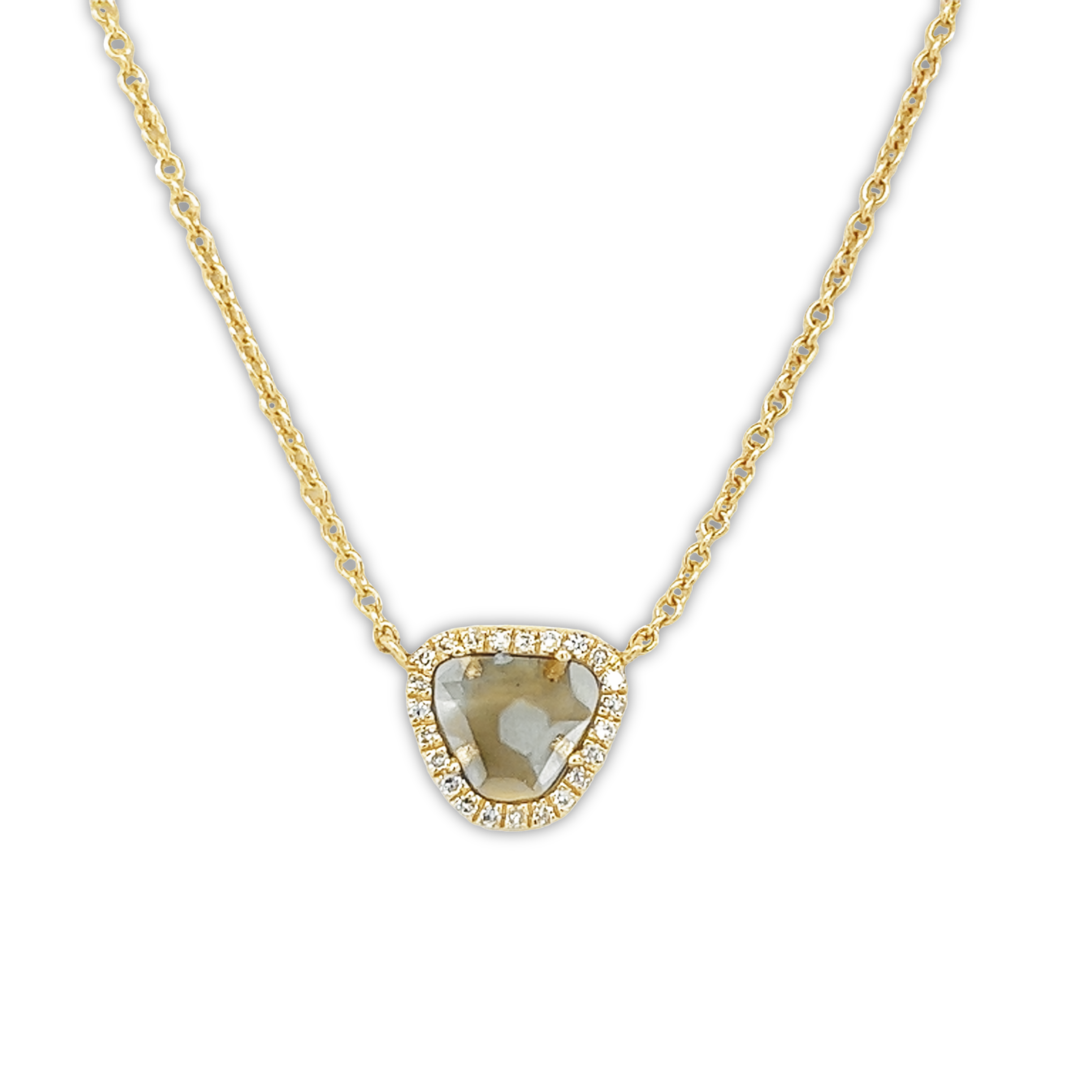 Featured image for “Champagne Diamond Single Slice Necklace”