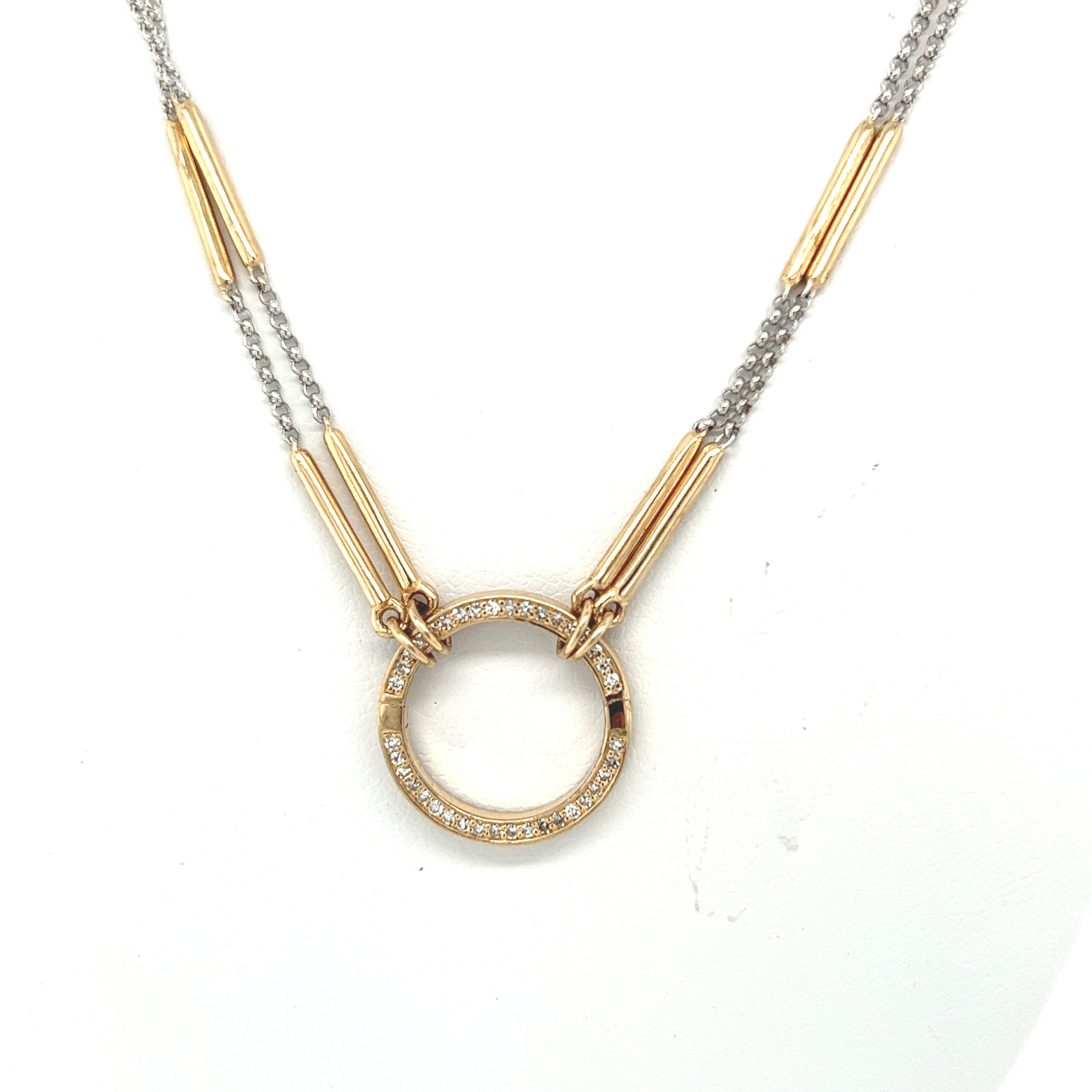 Featured image for “Two Tone Bar, Chain Necklace with Charm Toggle”