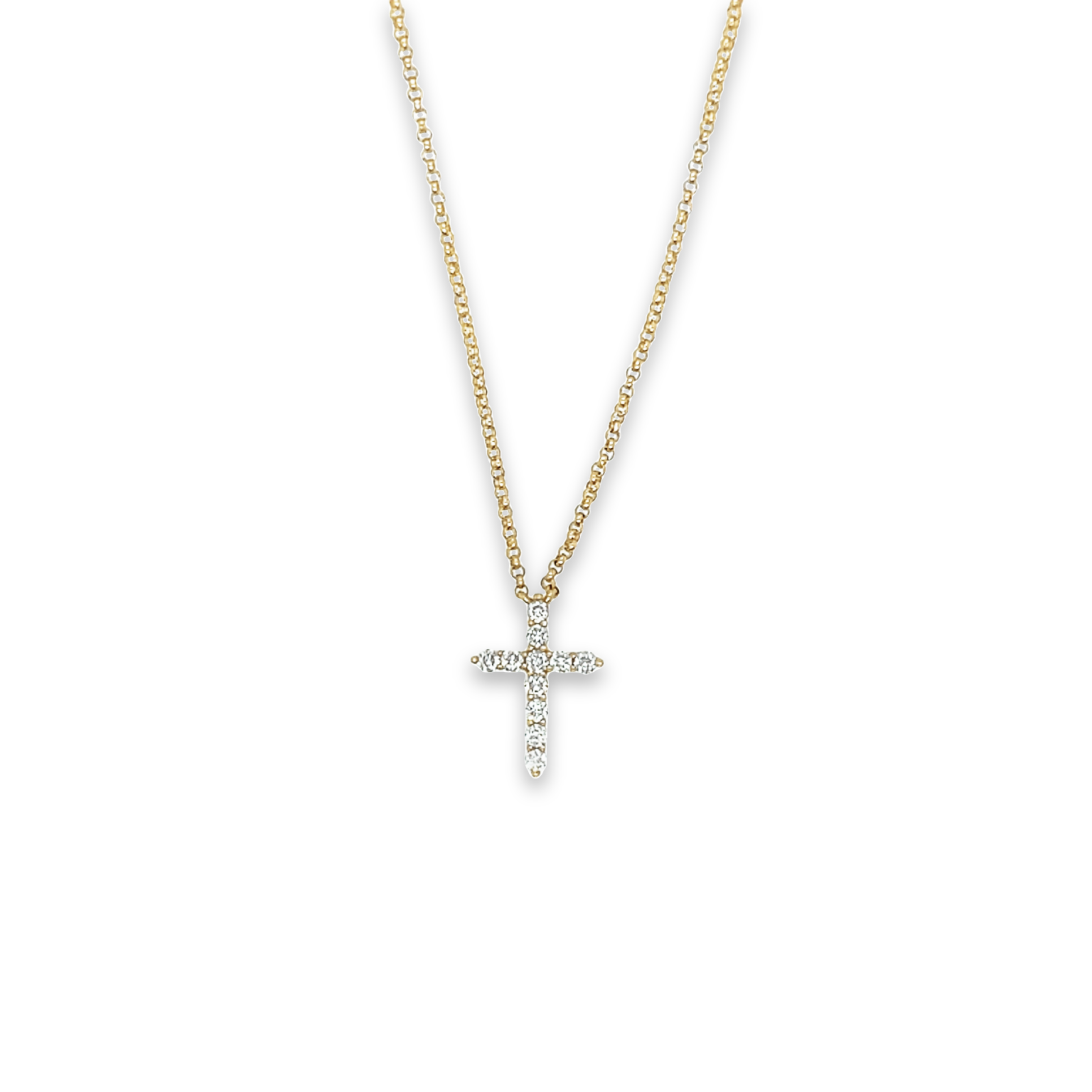 White Diamond Cross Necklace - Rebecca Bourke Designs