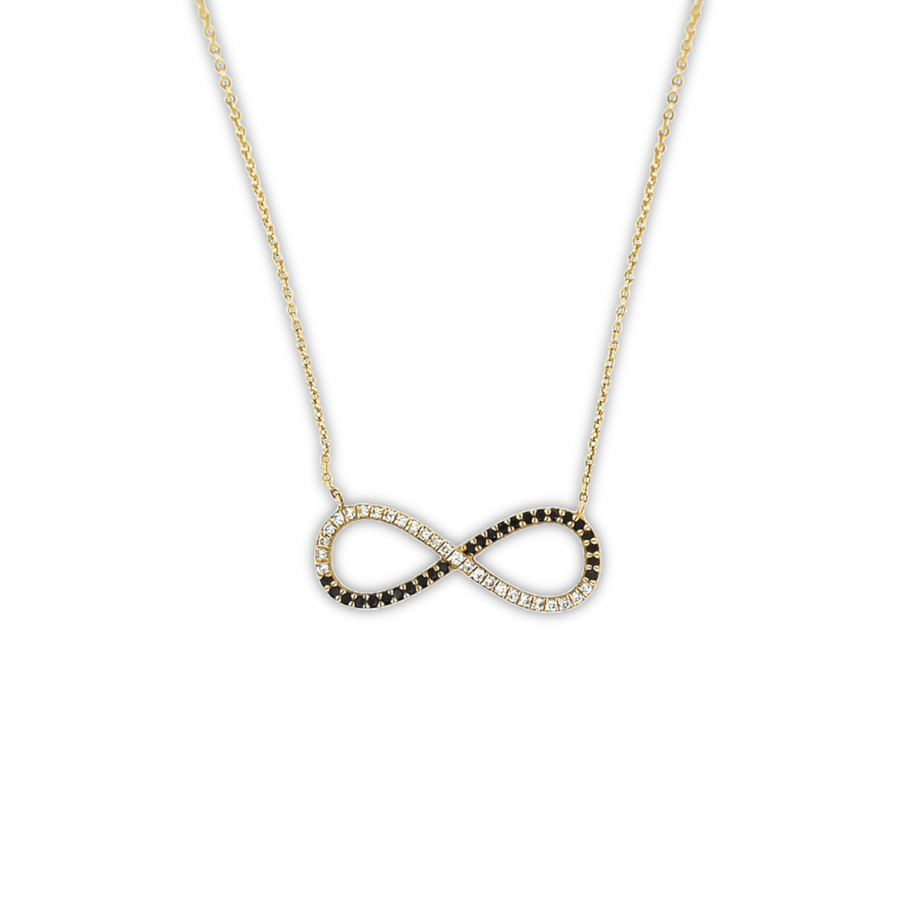 Featured image for “Black and White Infinity Necklace”