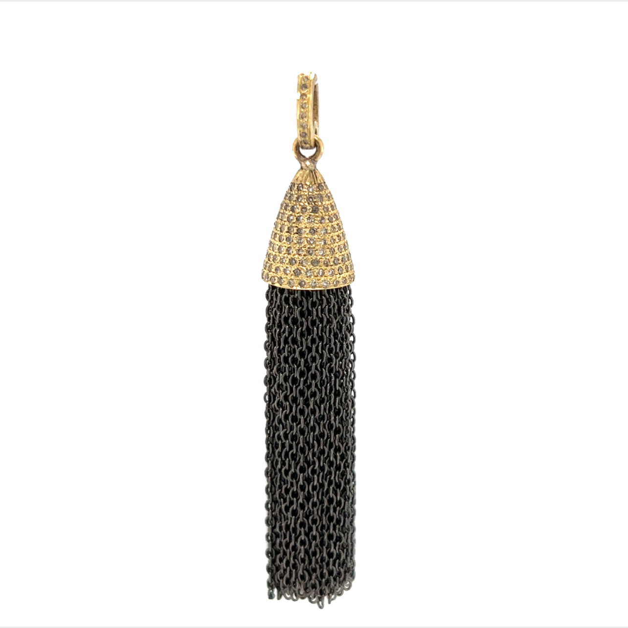 Featured image for “Medium Tassel Pendant with Pavé Diamond Cap”