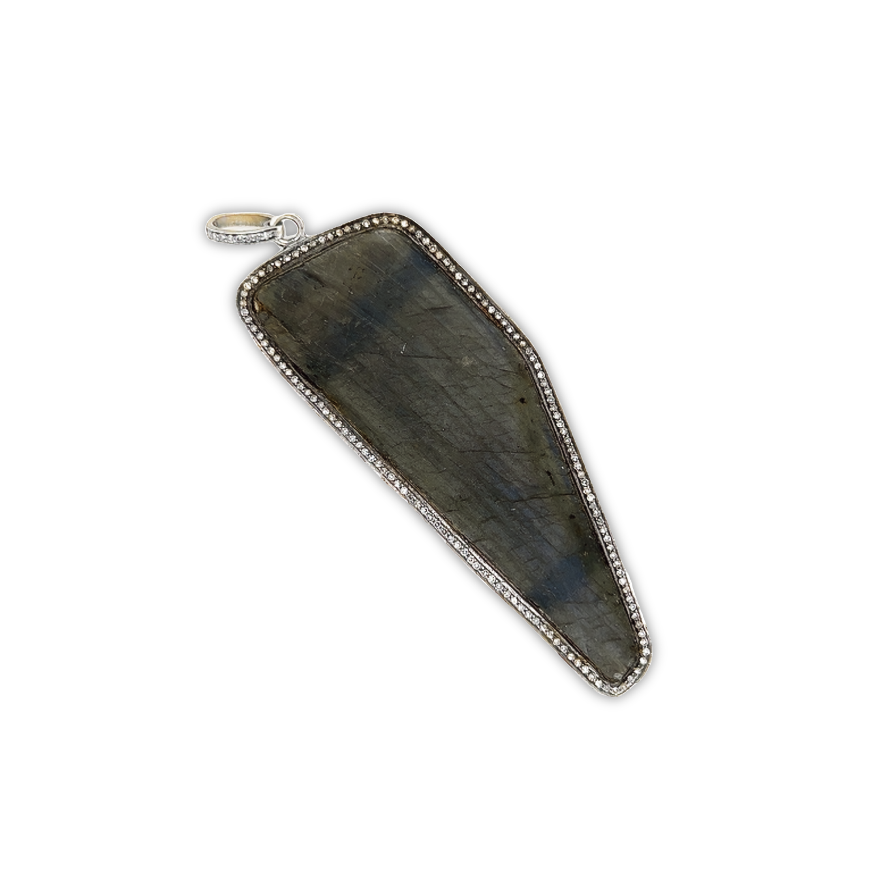 Featured image for “Diamond Bezeled Labradorite Pendant”