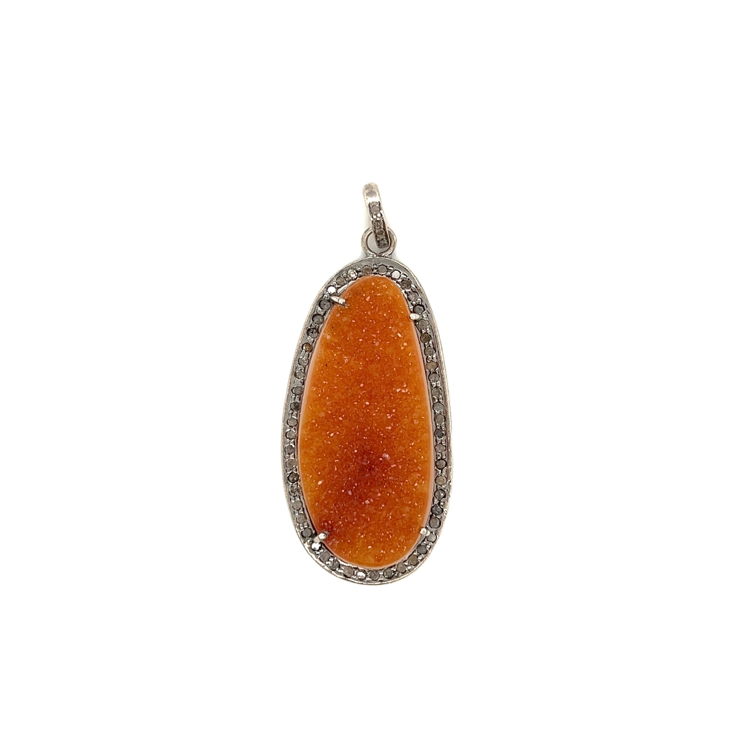 Featured image for “Orange Druzy Pendant”