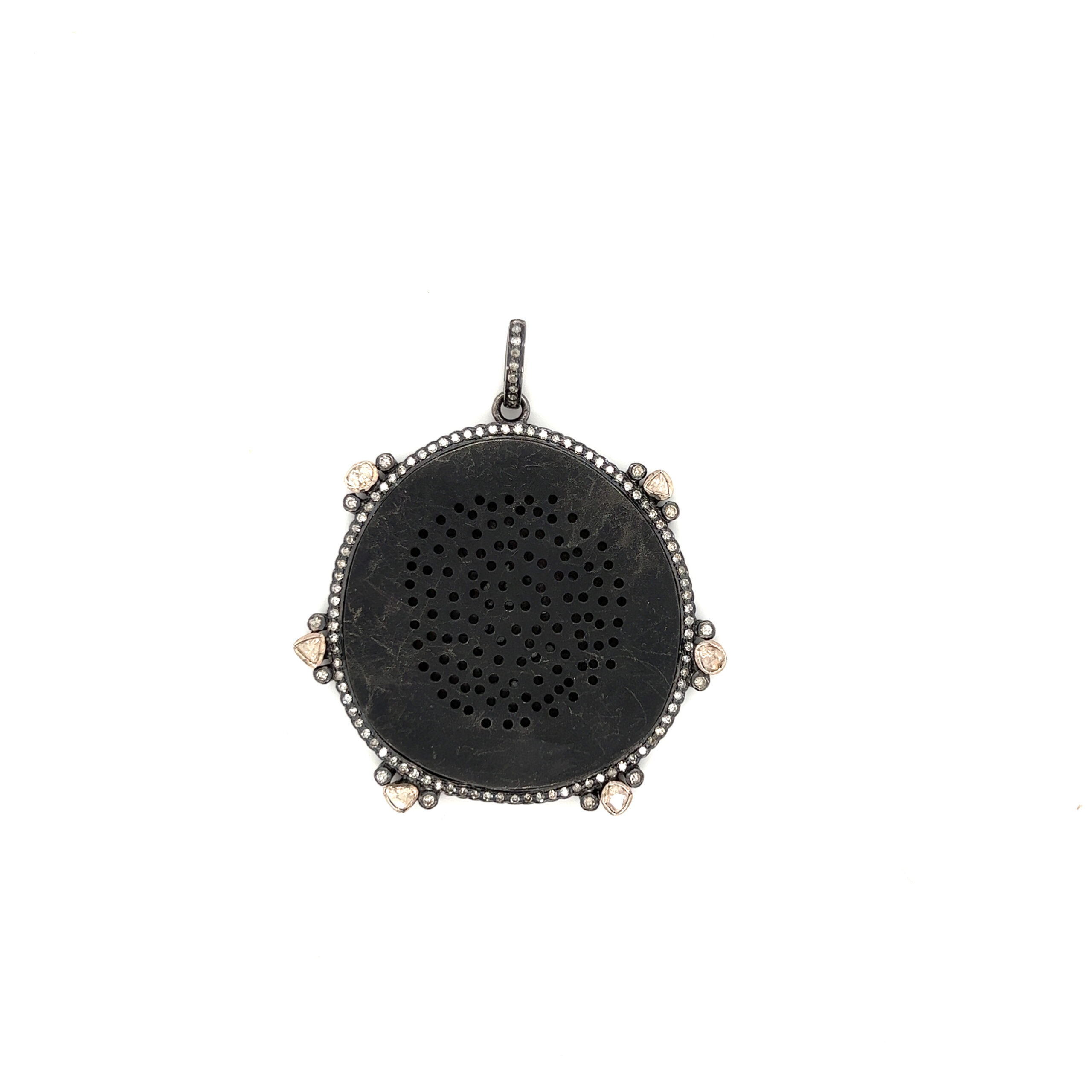 Featured image for “Diamond Embellished Oxidized Walrus Pendant”