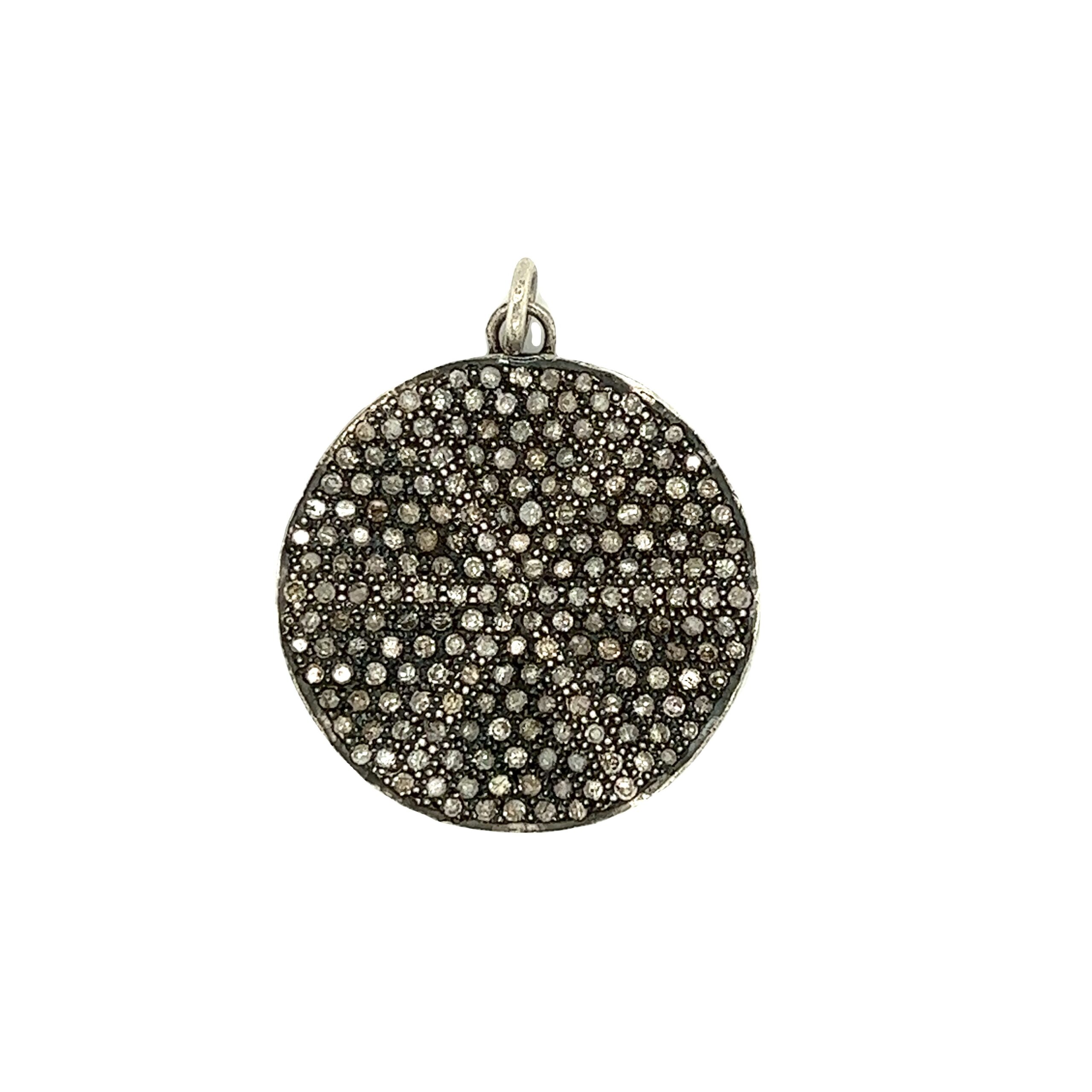 Pave Diamond Fluted Disk - Rebecca Bourke Designs