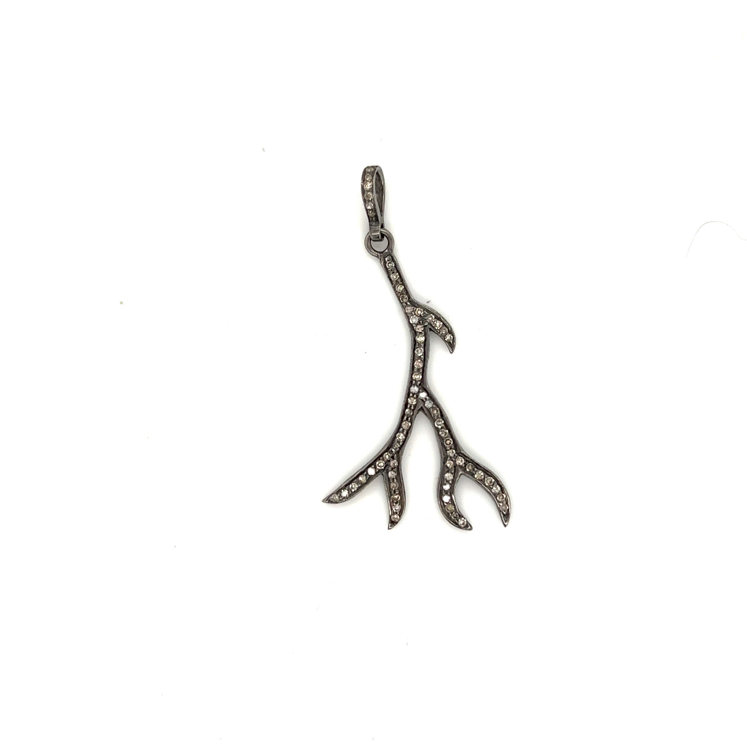 Featured image for “Oxidized Diamond Branch Pendant”