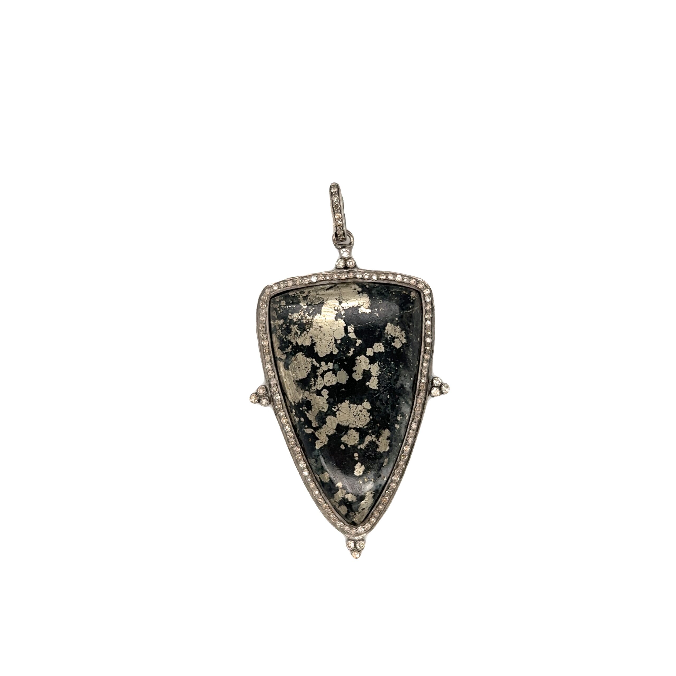 Featured image for “Diamond Embellished Pyrite Pendant”