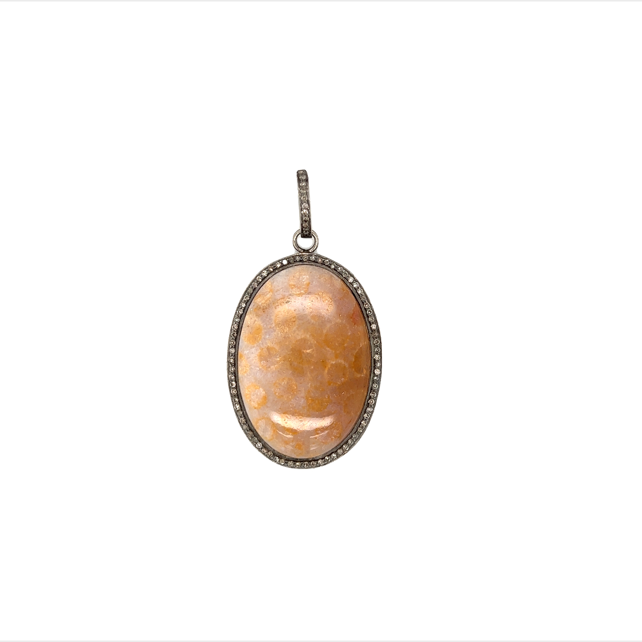 Featured image for “Peach Fossilized Agate Oval”