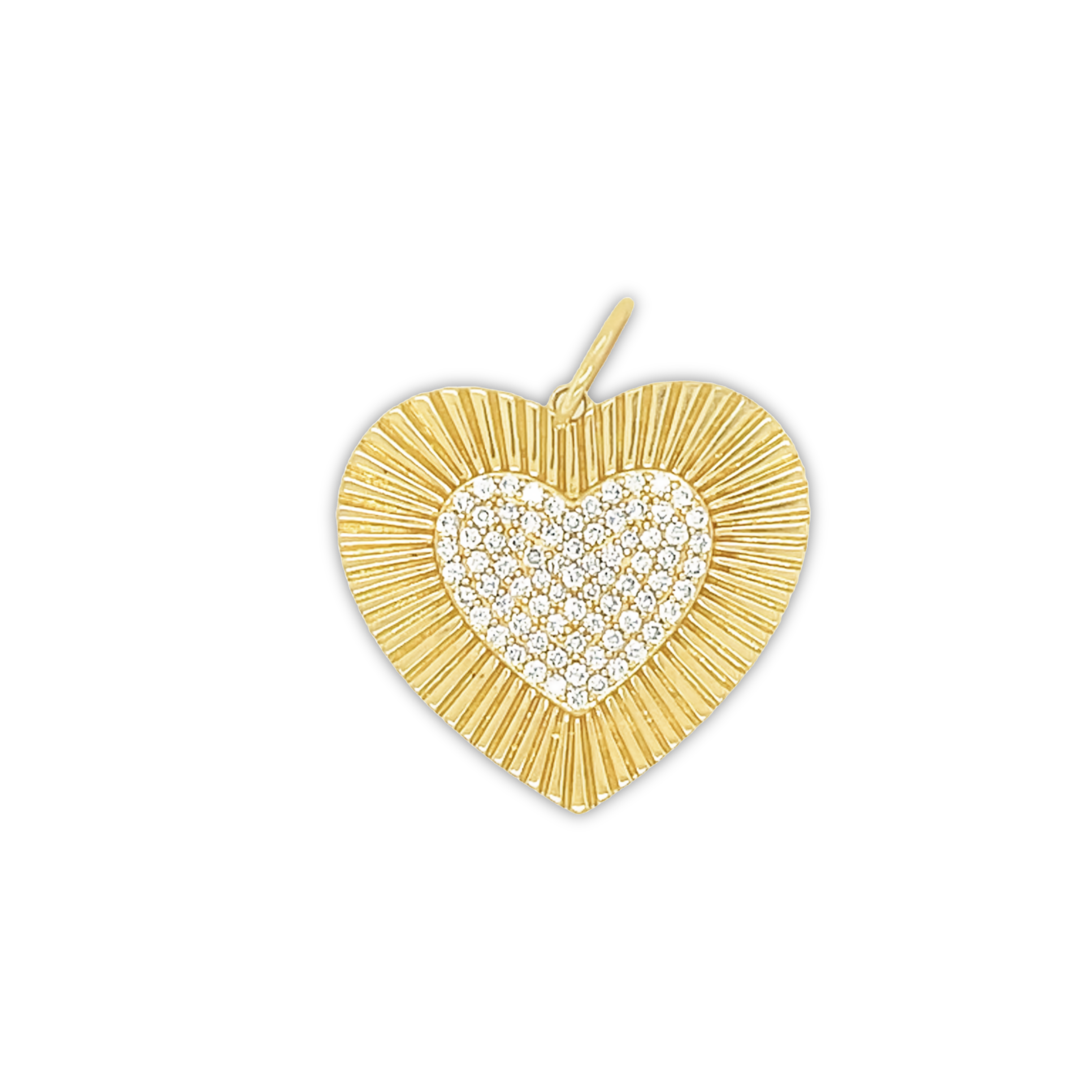Featured image for “Corrugated Gold and Pave Diamond Heart”