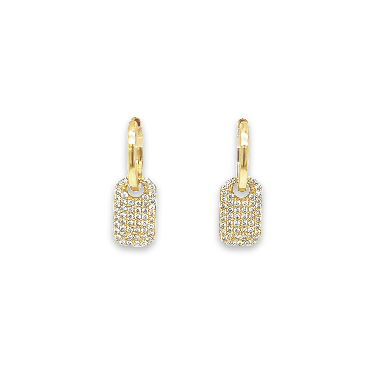 Featured image for “Diamond Dog Tag Earrings”